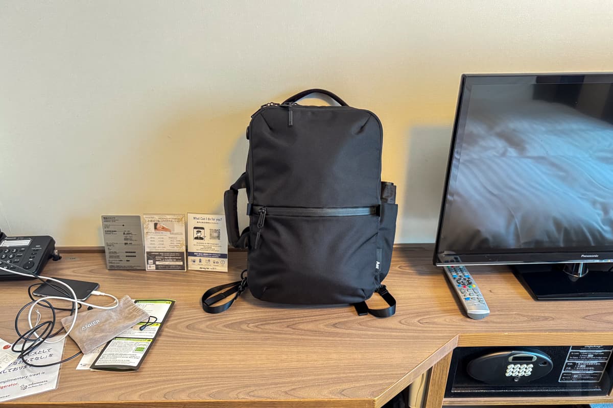 直近では名古屋のひとり旅でメインのバッグパックとして使用1